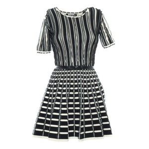 Elisabetta Franchi Black Knitted Midi Dress With Coordinating Belt - NWT